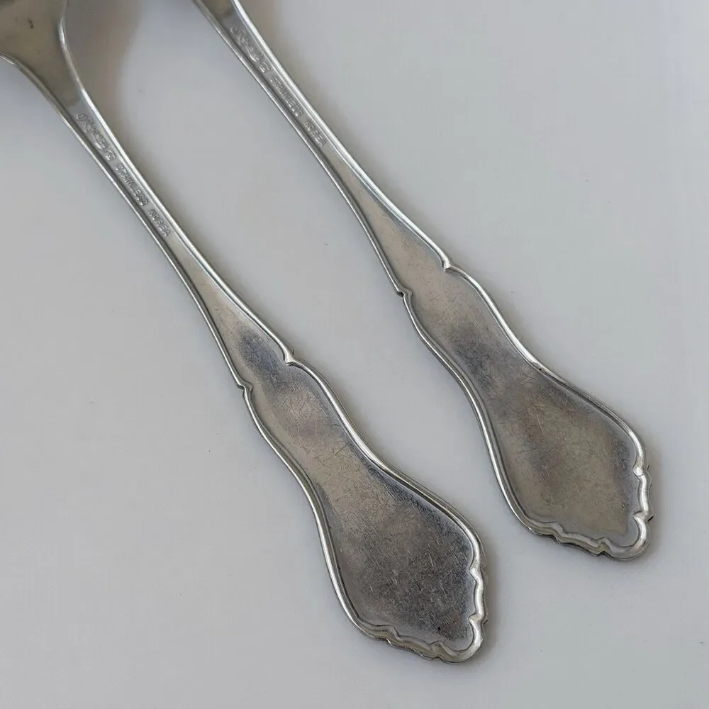 2pc Stanley Roberts Glendale Dinner Forks 7 1/2”Stainless Rogers Burnished Korea